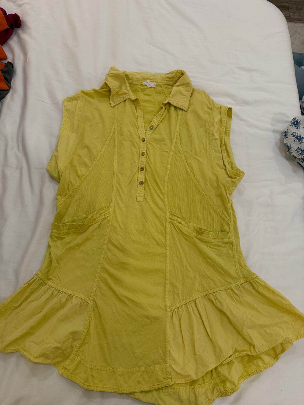 Lightweight Yellow Button-Front dress